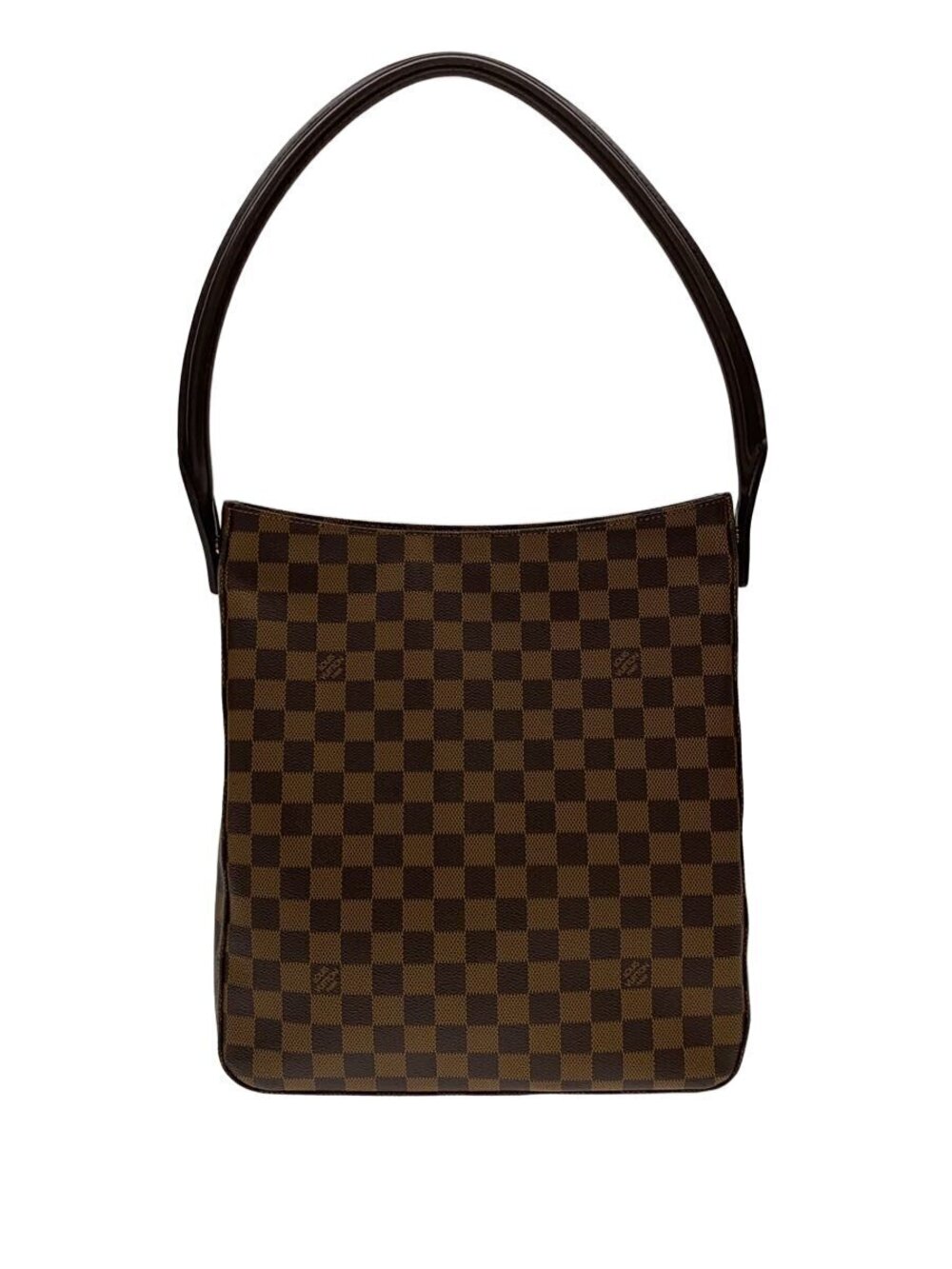 LOUIS VUITTON Looping Damier Ebene Brown Leather Brown All over